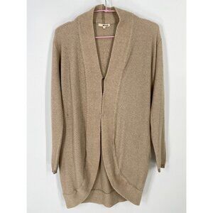 LA MADE BEIGE KNIT LONG COZY CARDIGAN SIZE SMALL WOOL CASHMERE BLEND